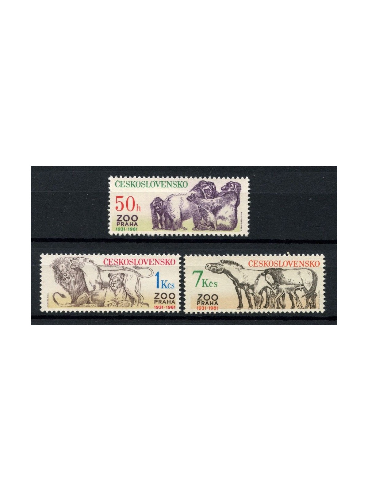 CZECHOSLOVAKIA 1981 Prague Zoo, animals 3v MNH**