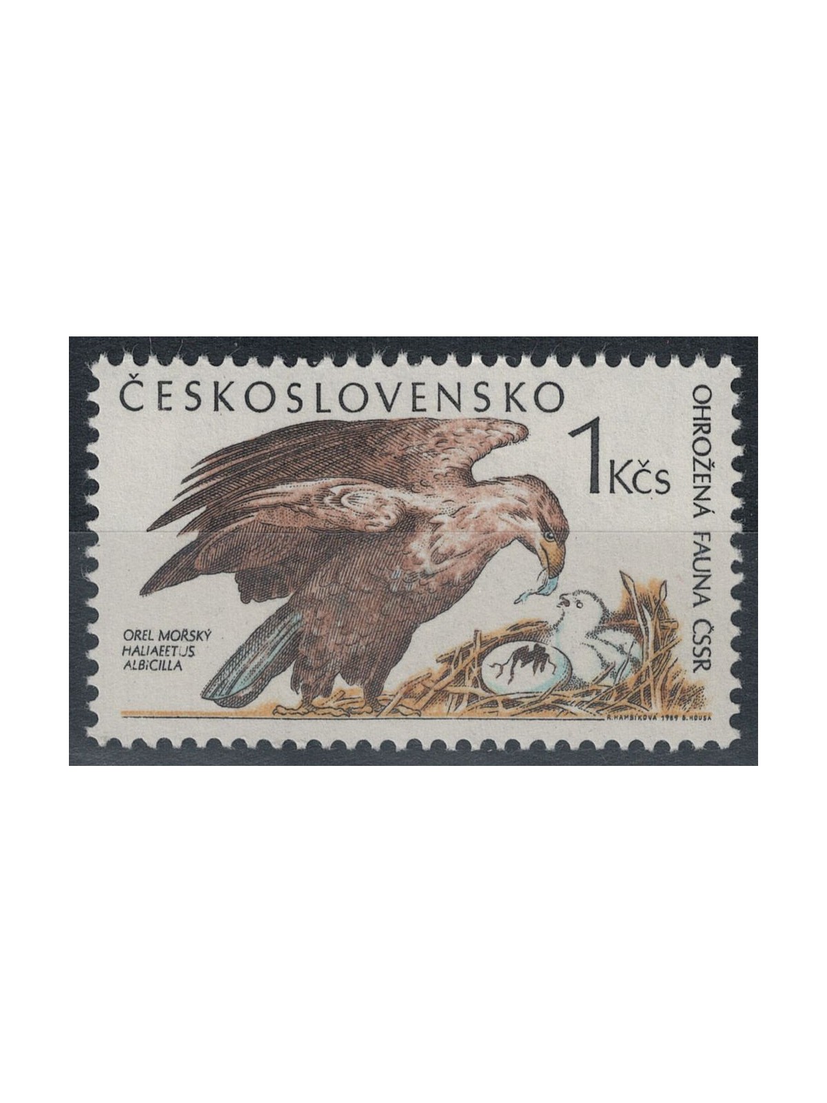 CECOSLOVACCHIA 1989 Fauna protetta (Aquila di mare) MNH**