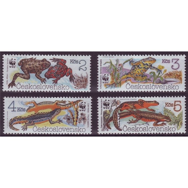 CZECHOSLOVAKIA 1989 Reptiles, amphibians 4v MNH**