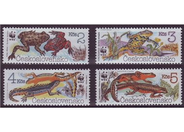 CZECHOSLOVAKIA 1989 Reptiles, amphibians 4v MNH**