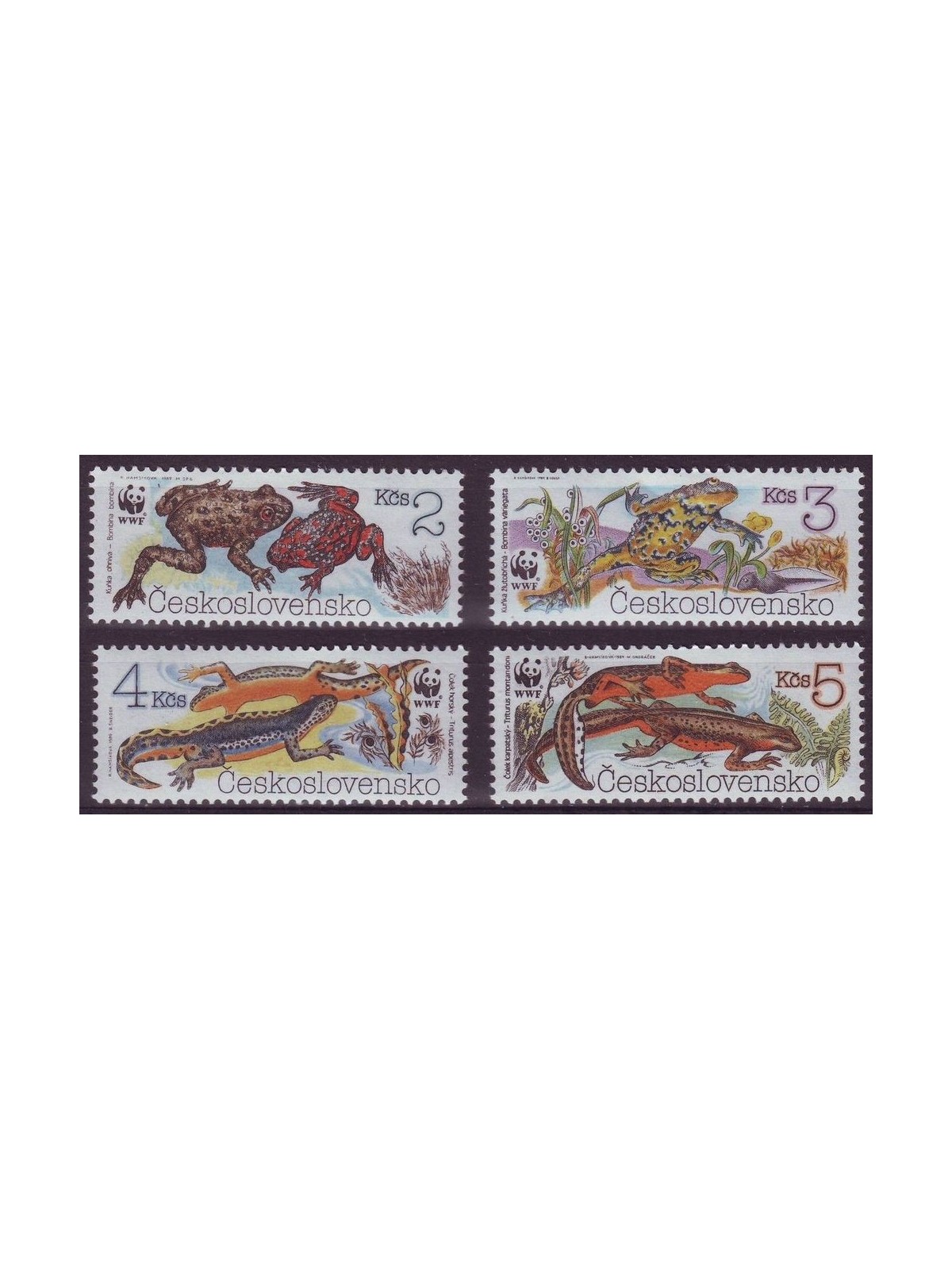 CECOSLOVACCHIA 1989 Rettili, anfibi 4v MNH**