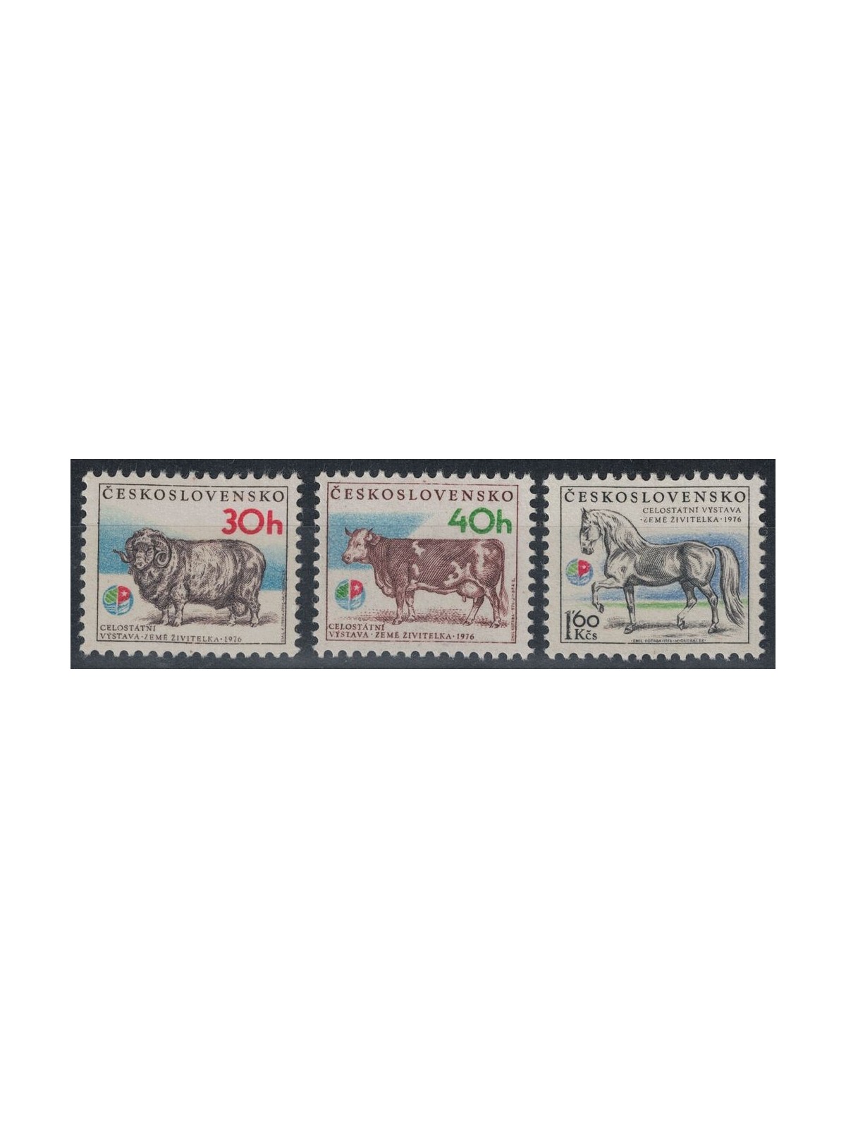 CZECHOSLOVAKIA 1976 Agricultural Exhibition 3v MNH**