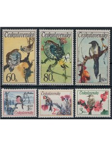 CECOSLOVACCHIA 1972 Uccelli canterini 6v MNH**