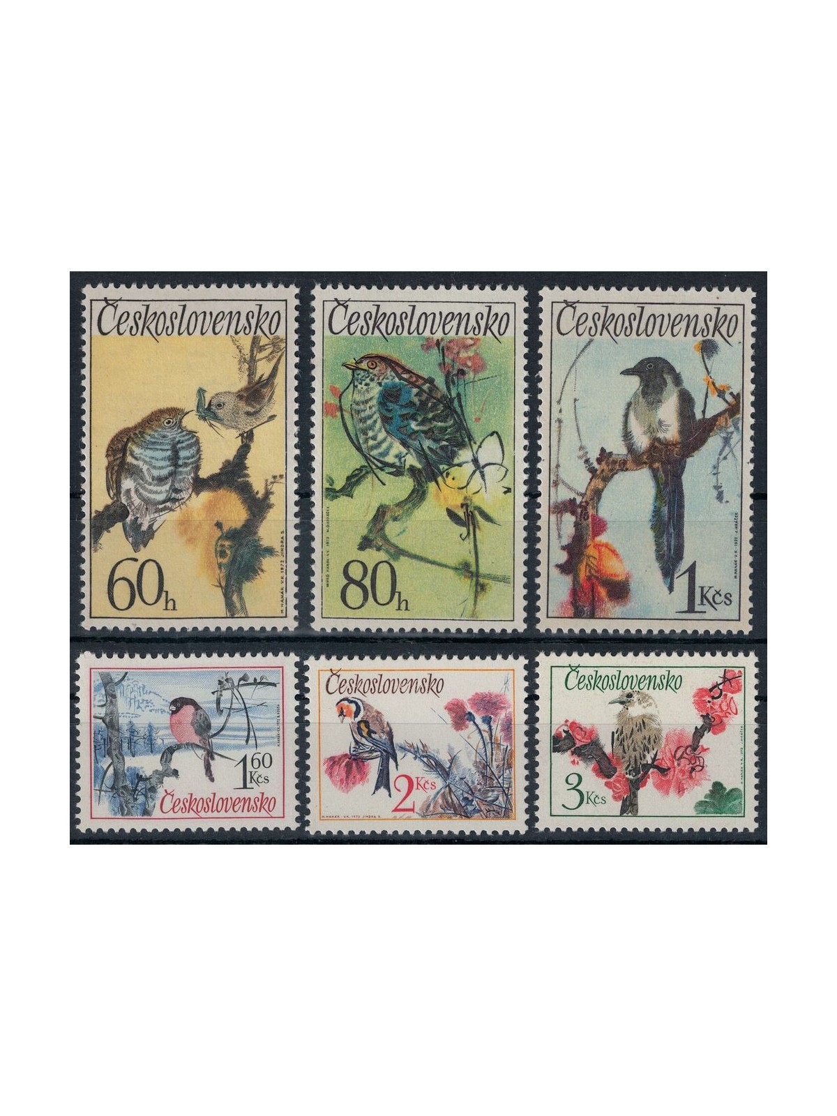 CZECHOSLOVAKIA 1972 Songbirds 6v MNH**