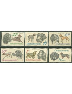 CECOSLOVACCHIA 1973 Cani da caccia 6v MNH**