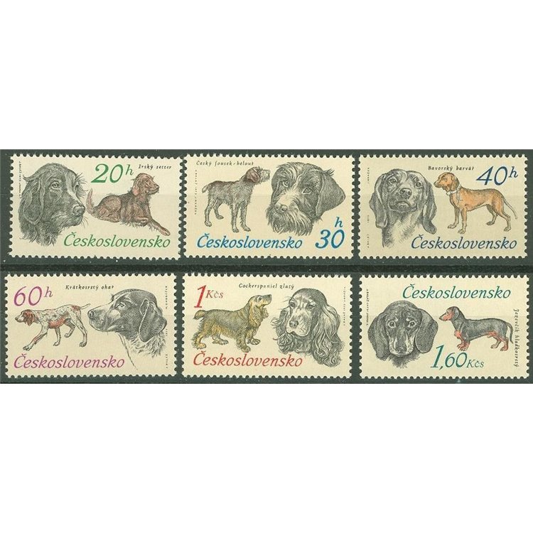 CZECHOSLOVAKIA 1973 Hunting dogs 6v MNH**