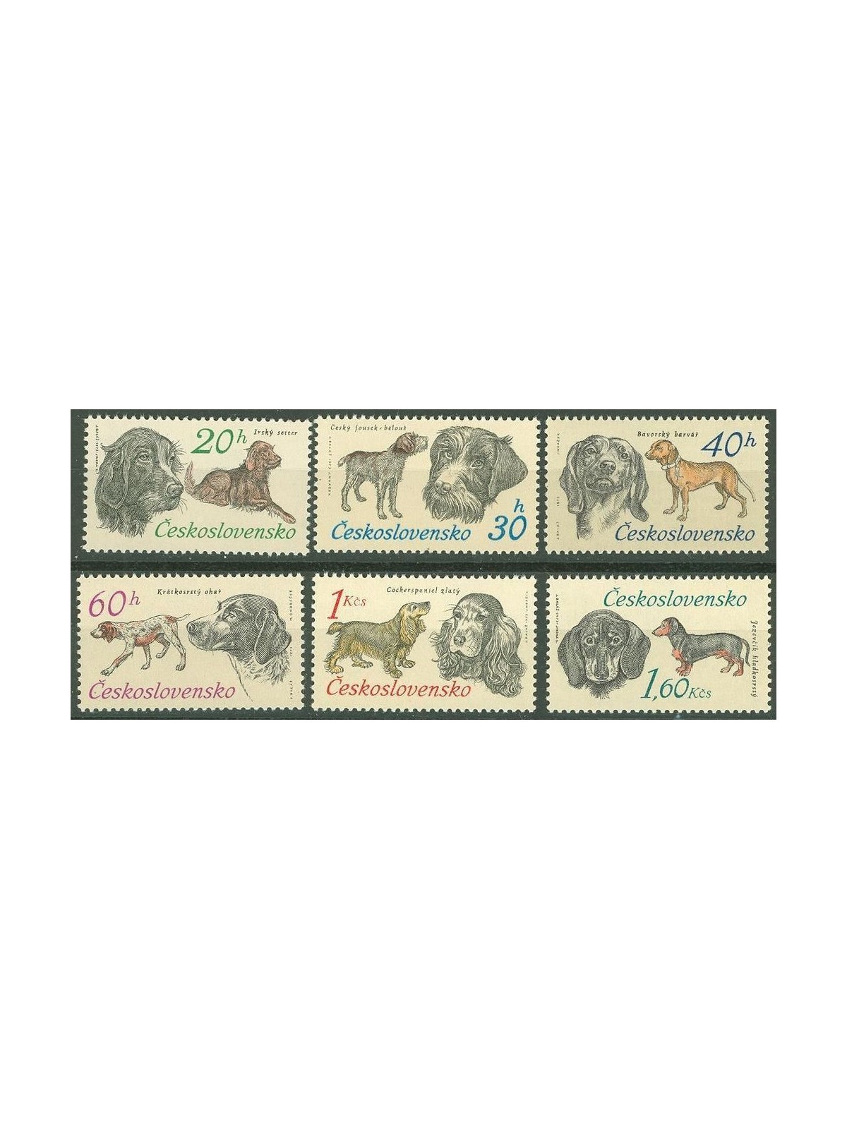 CZECHOSLOVAKIA 1973 Hunting dogs 6v MNH**
