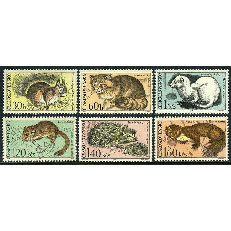 CECOSLOVACCHIA 1967 Animali dei parchi nazionali 6v MNH**