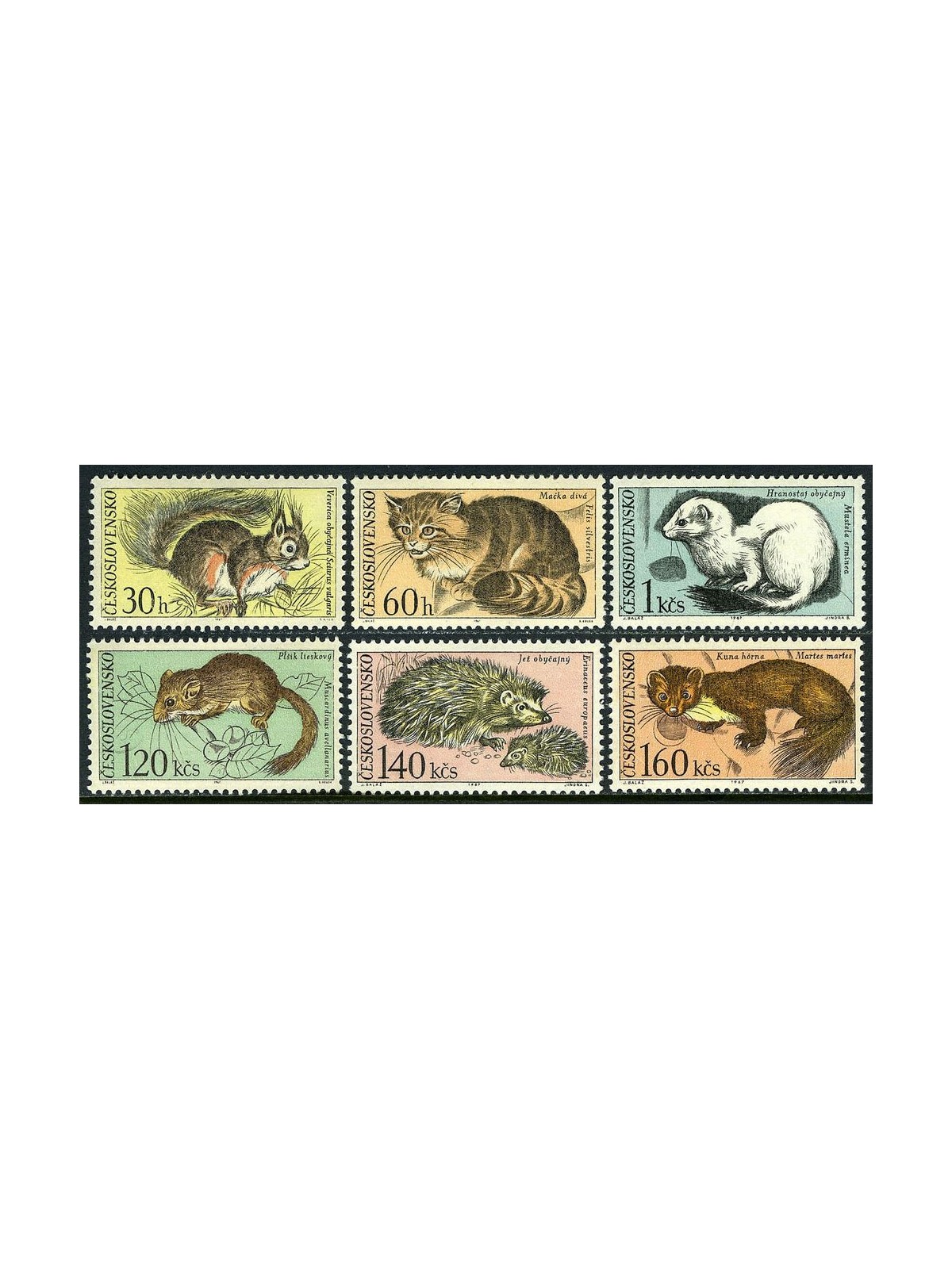 CZECHOSLOVAKIA 1967 Animals of National Parks 6v MNH**