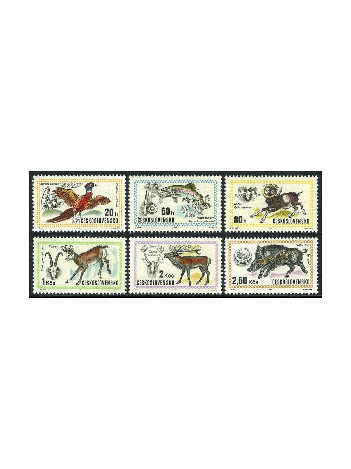CZECHOSLOVAKIA 1971 World Hunting Exhibition 6v MNH**