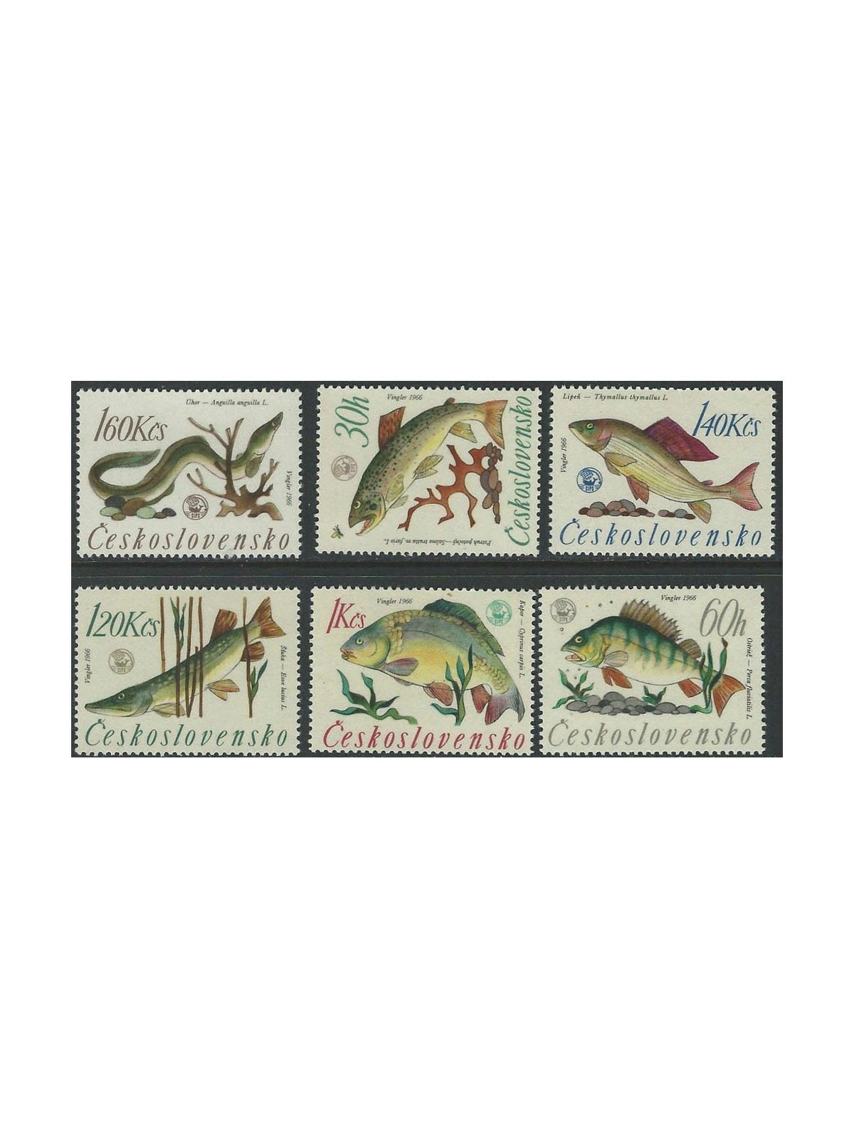 CECOSLOVACCHIA 1966 Campionati del mondo di pesca 6v MNH**