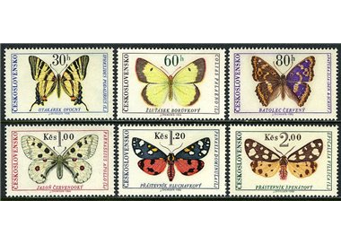 CZECHOSLOVAKIA 1966 Butterflies 6v MNH**