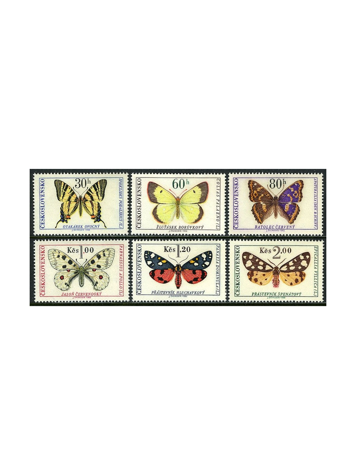 CZECHOSLOVAKIA 1966 Butterflies 6v MNH**