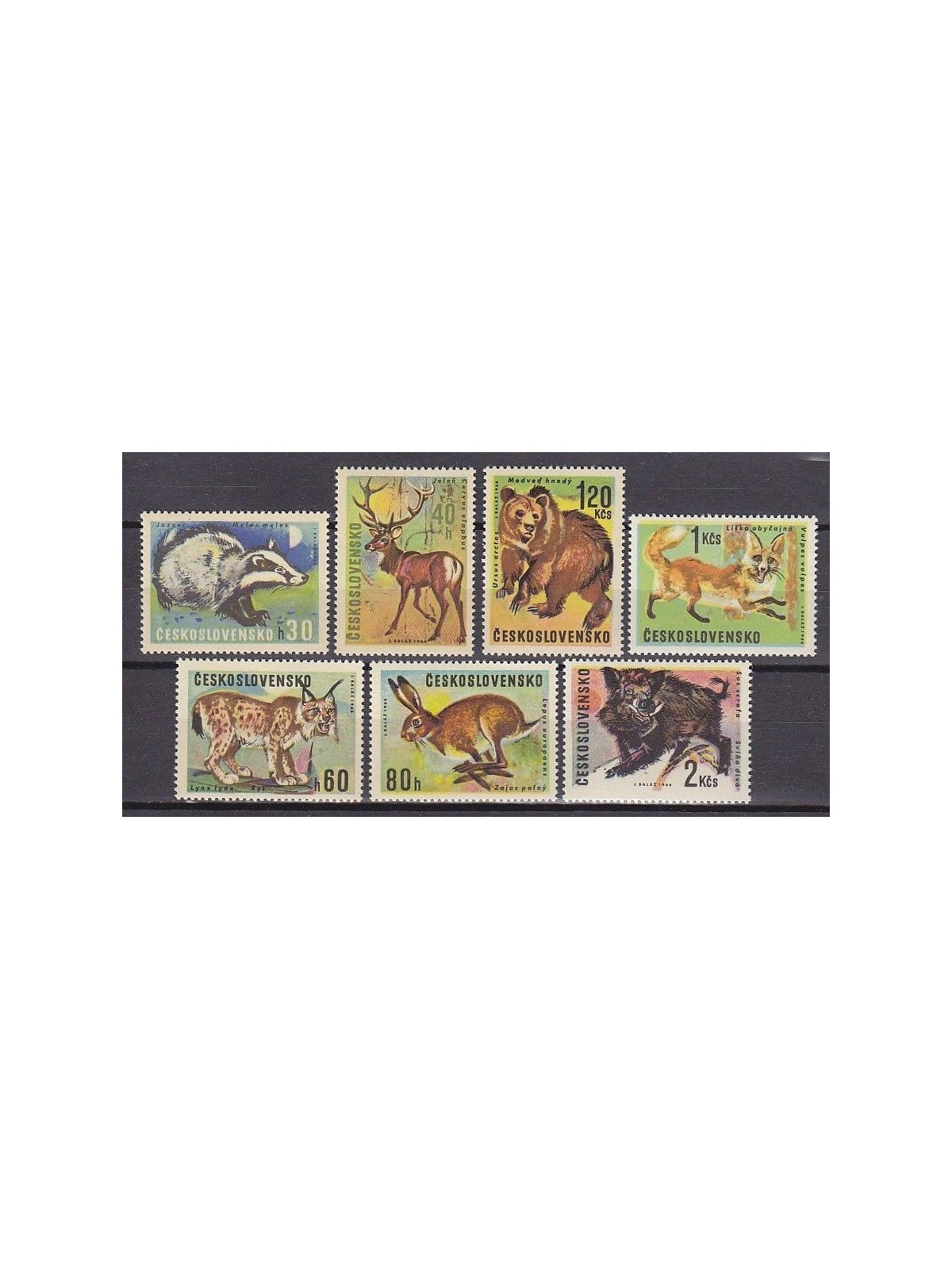 CECOSLOVACCHIA 1966 Animali del bosco 7v MNH**