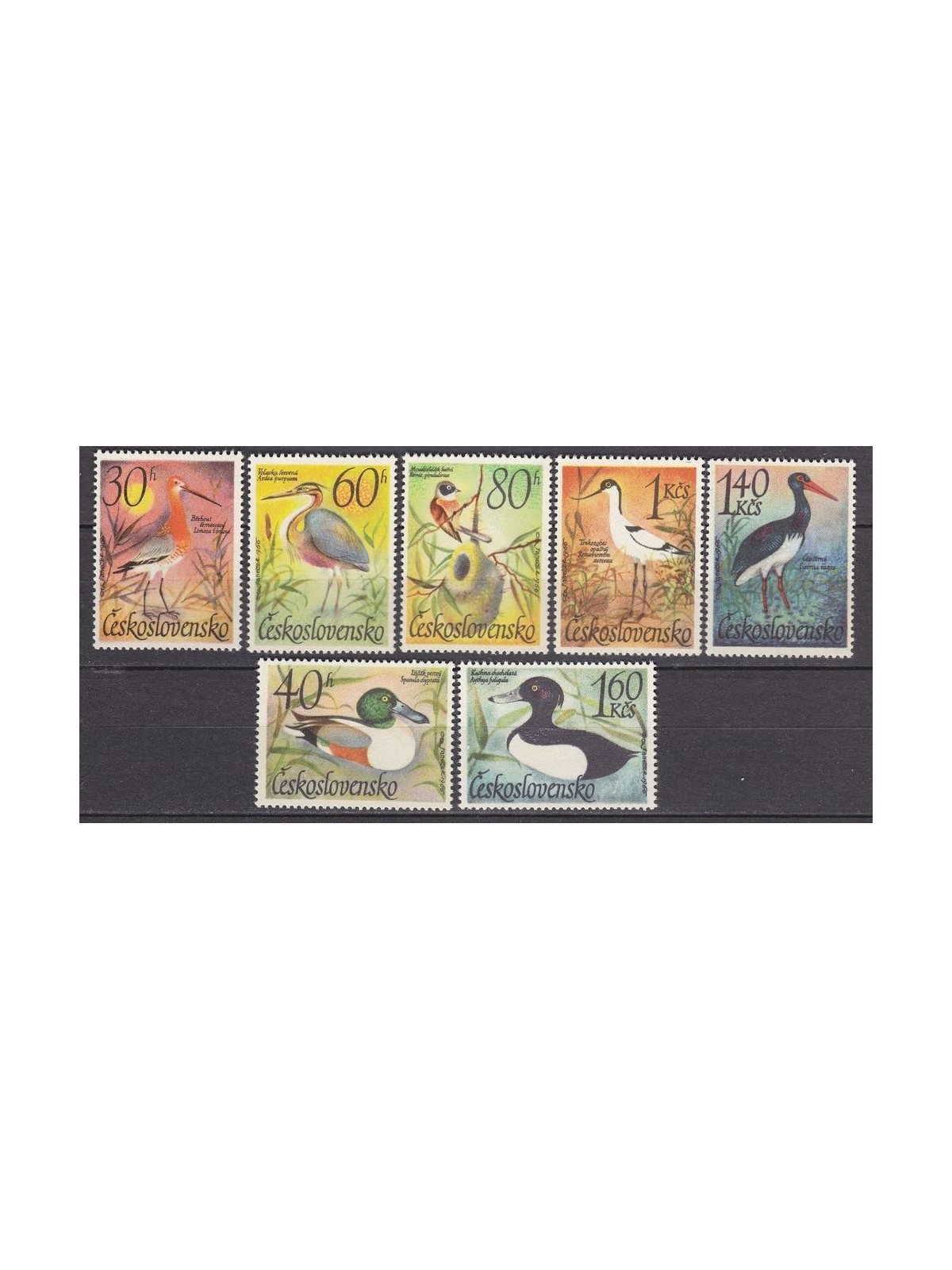CECOSLOVACCHIA 1967 Uccelli acquatici 7v MNH**