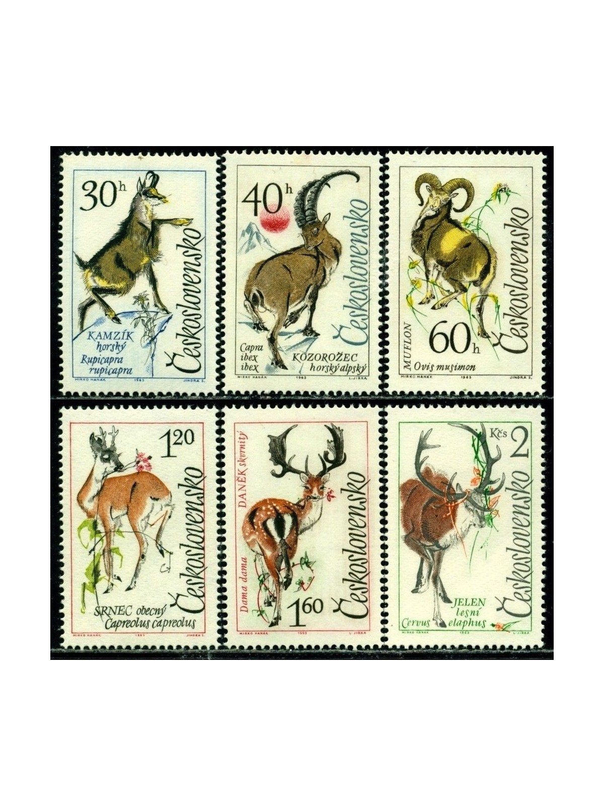 CECOSLOVACCHIA 1963 Animali del Parco nazionale dei Tatra 6v MNH**