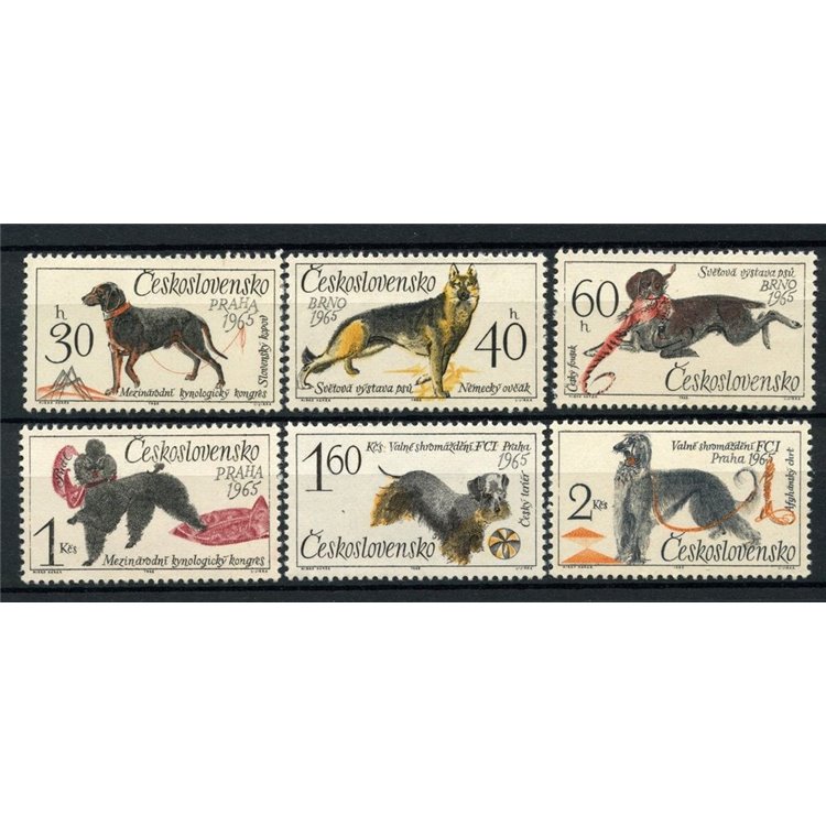 CECOSLOVACCHIA 1965 Esposizione canina 6v MNH**