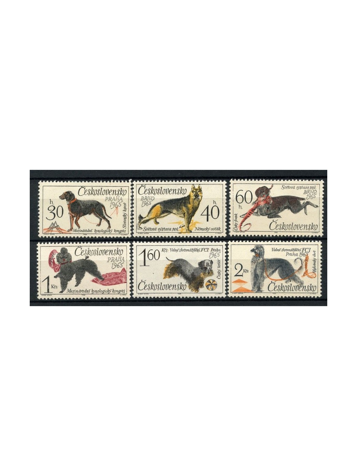 CECOSLOVACCHIA 1965 Esposizione canina 6v MNH**