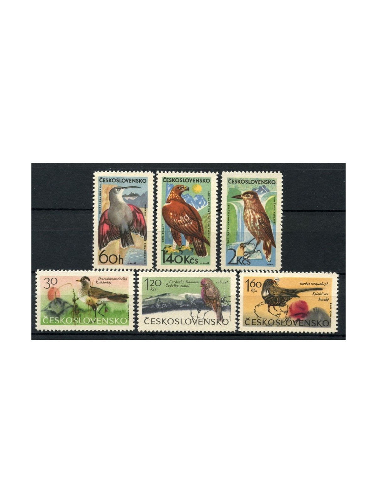 CZECHOSLOVAKIA 1965 Mountain Birds 6v MNH**