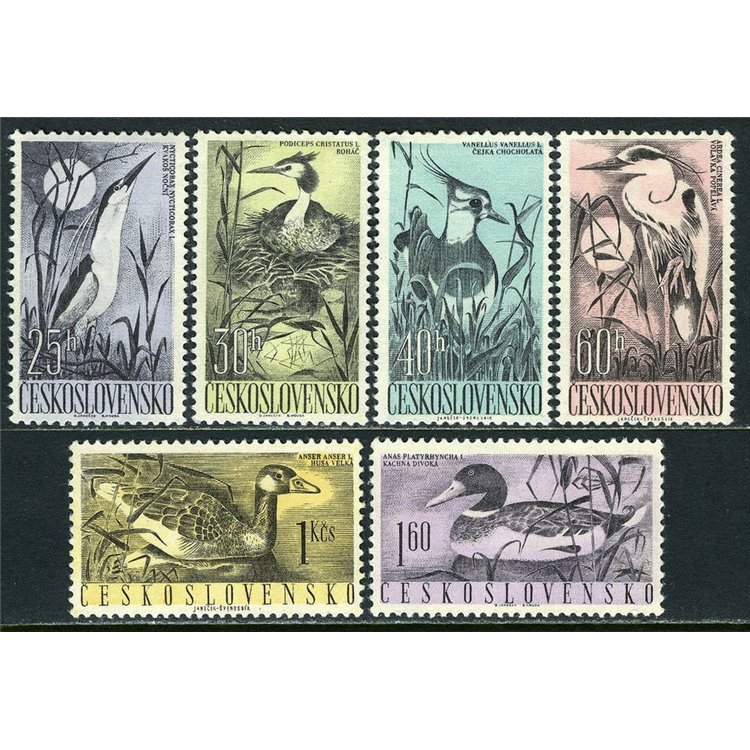 CECOSLOVACCHIA 1960 Uccelli acquatici 6v MNH**