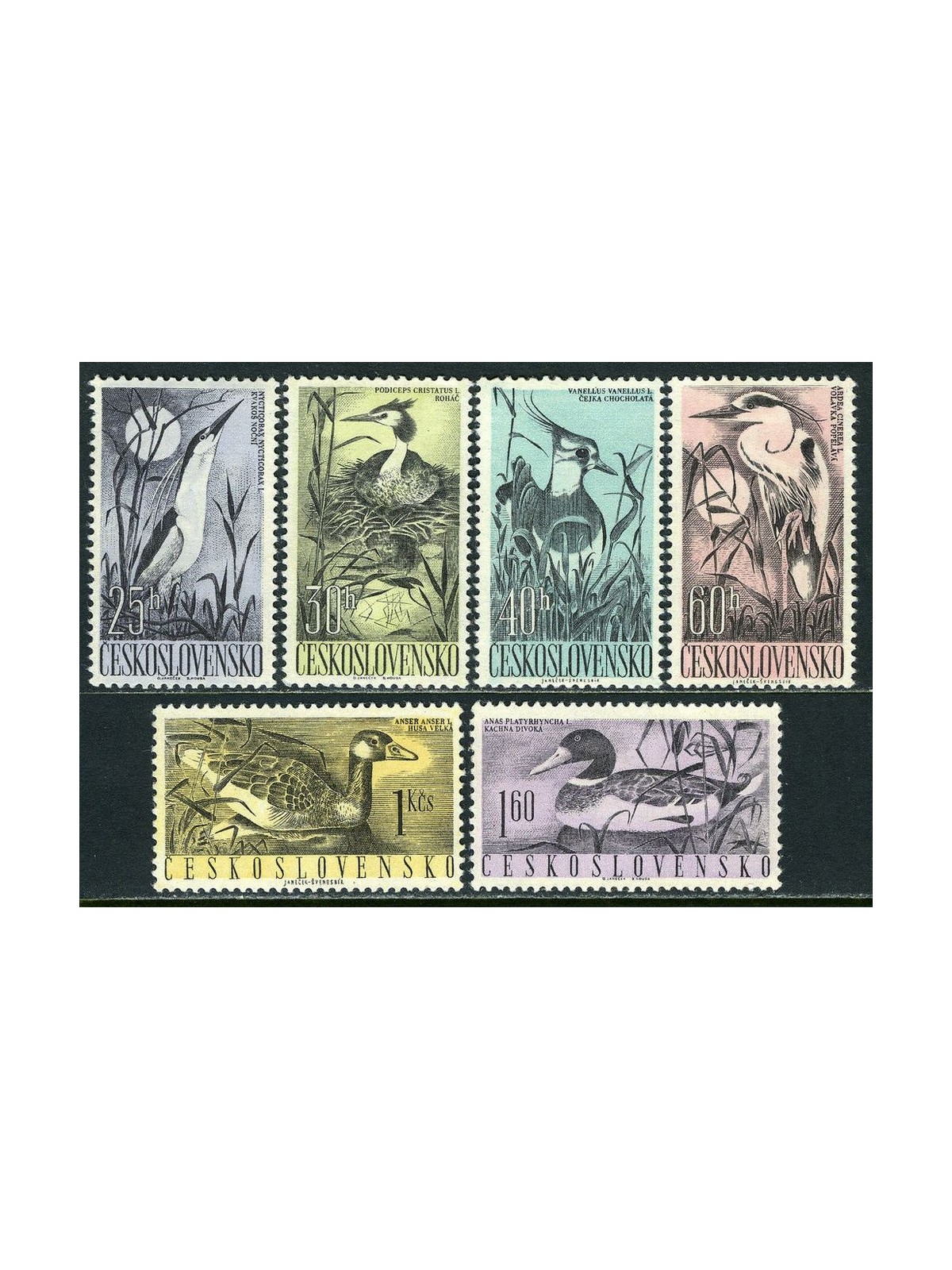 CZECHOSLOVAKIA 1960 Waterfowl 6v MNH**