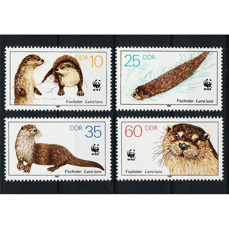 GERMANIA DDR 1987 WWF, animali protetti 4v MNH**