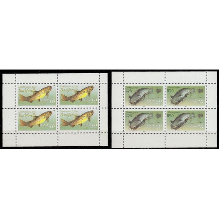 GERMANY DDR 1987 Freshwater fish 2 m/s MNH**