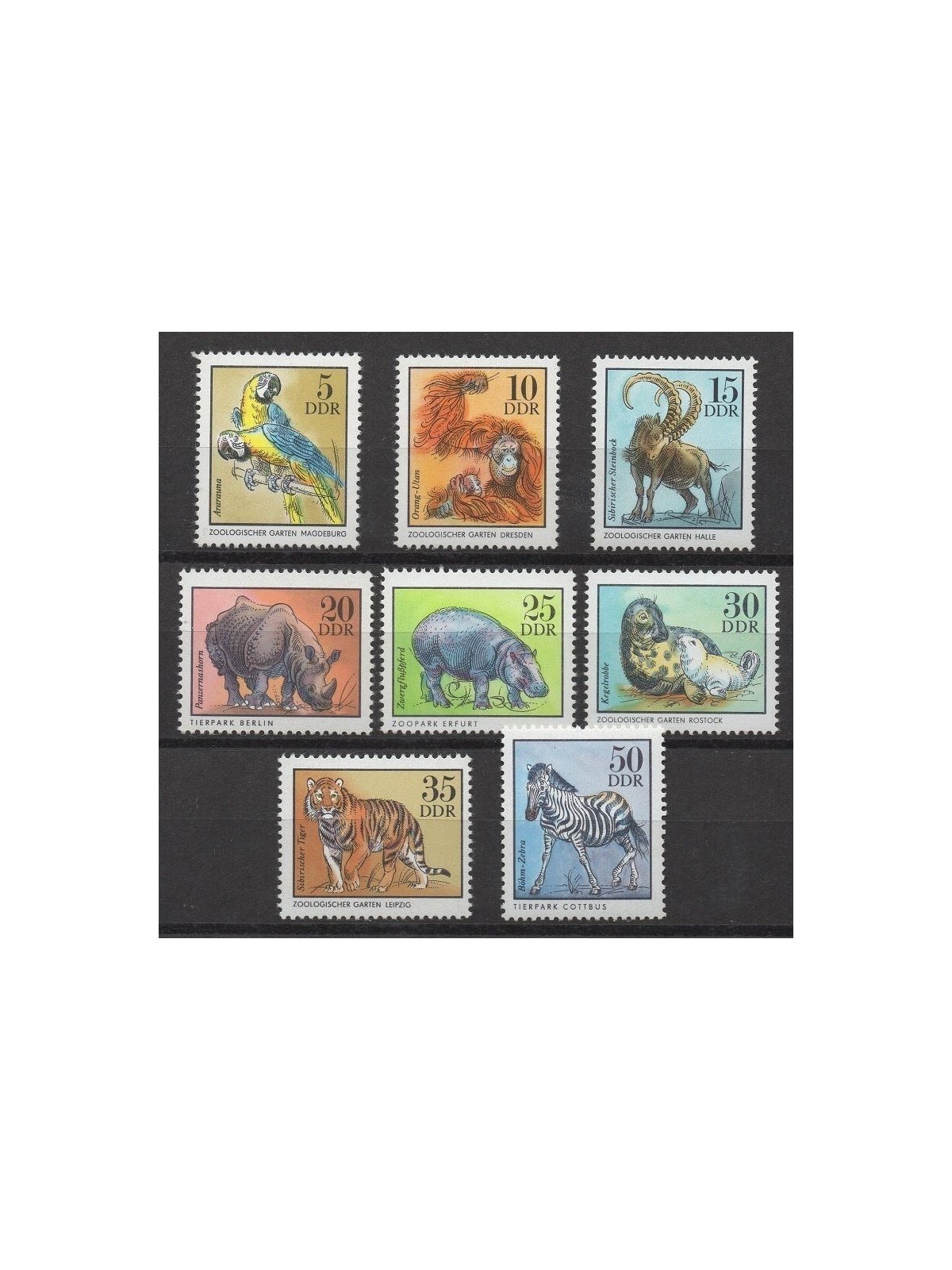 GERMANIA BRD 1975 Animali degli zoo tedeschi 8v MNH**