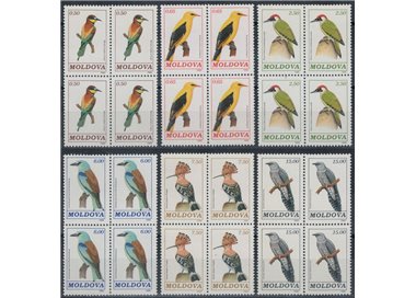 MOLDOVA 1992 Fauna, birds 6v in block of four MNH**