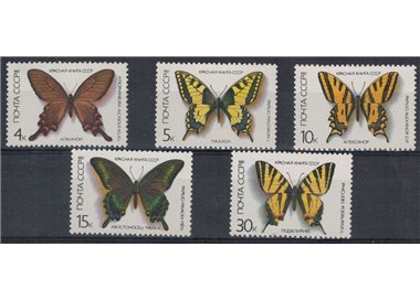 RUSSIA 1987 Fauna, butterflies 5v MNH**