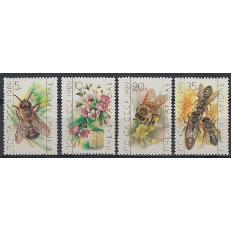 RUSSIA 1989 Fauna, bees 4v MNH**