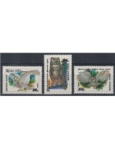 RUSSIA 1990 Fauna, rapaci notturni 3v MNH**