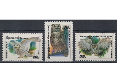 RUSSIA 1990 Fauna, rapaci notturni 3v MNH**