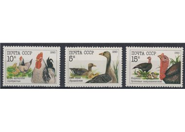 RUSSIA 1990 Fauna, uccelli 3v MNH**