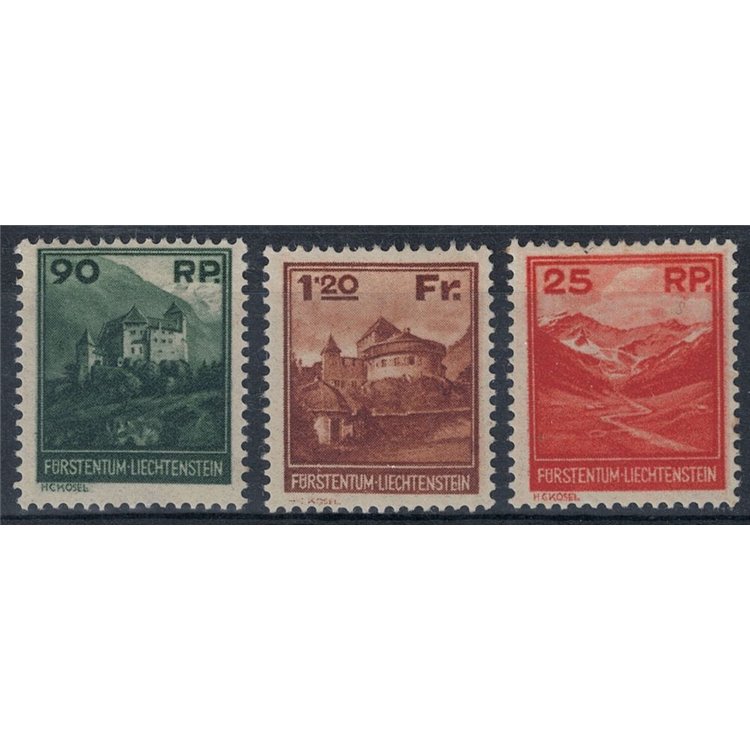LIECHTENSTEIN 1933 Different views 3v MH*