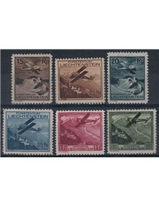 LIECHTENSTEIN 1930 Various landscapes, airmail 6v MH*