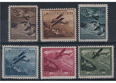 LIECHTENSTEIN 1930 Various landscapes, airmail 6v MH*