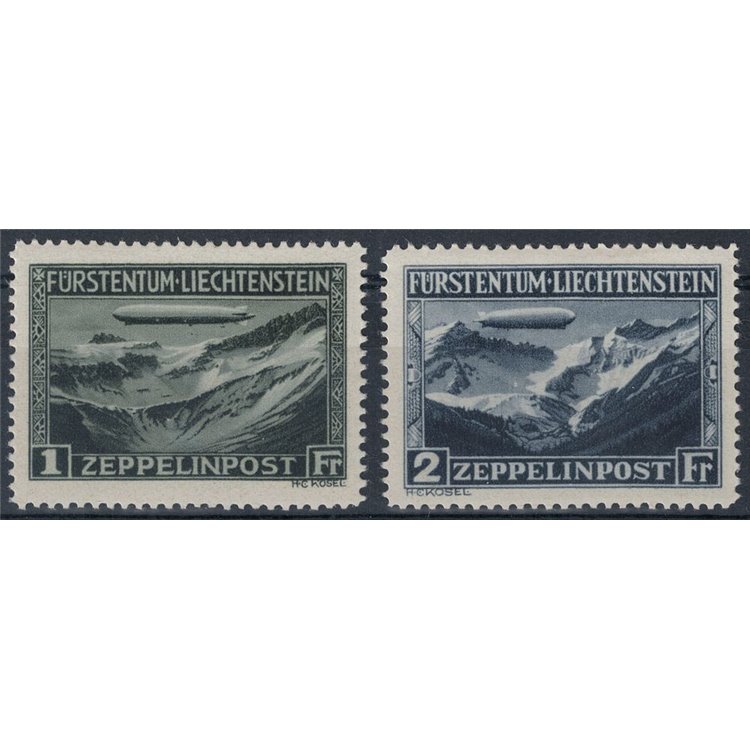 LIECHTENSTEIN 1931 Graf Zeppelin airship, airmail 2v MH*