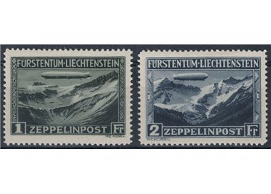 LIECHTENSTEIN 1931 Dirigibile Graf Zeppelin, posta aerea 2v MH*