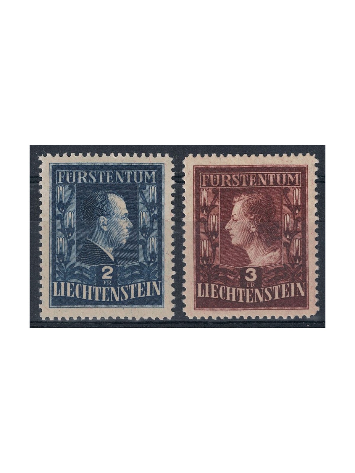 LIECHTENSTEIN 1951 Effigies of the Princes 2v MH*