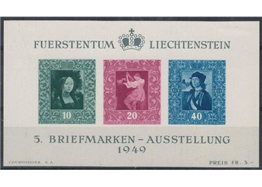 LIECHTENSTEIN 1949 Vaduz Stamp Exhibition s/s MH*