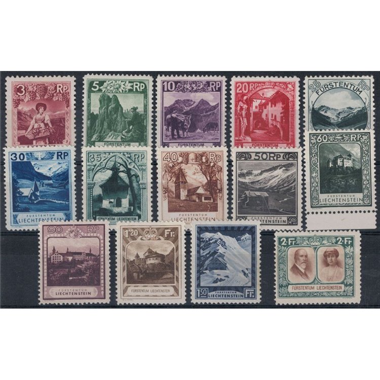 LIECHTENSTEIN 1930 Various subjects 14v MH*