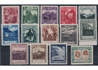 LIECHTENSTEIN 1930 Soggetti diversi 14v MH*
