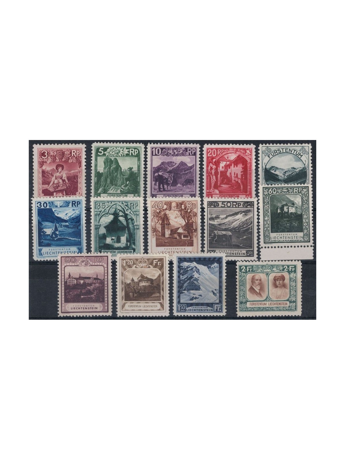 LIECHTENSTEIN 1930 Soggetti diversi 14v MH*