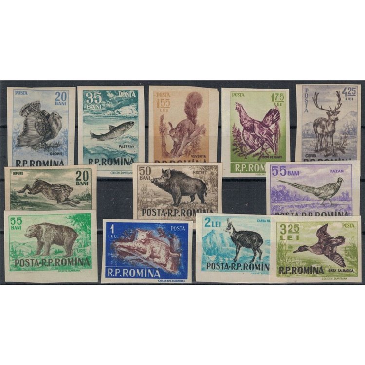 ROMANIA 1956 Caccia e pesca non dent. 12v MNH**