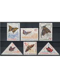 ROMANIA 1960 Butterflies, airmail 6v MNH**