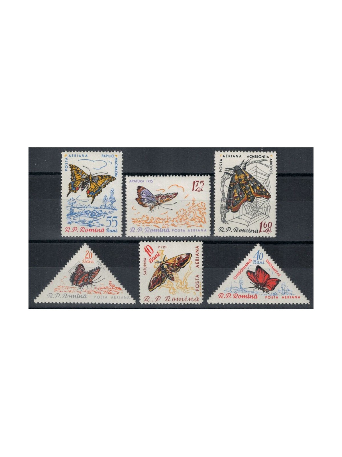 ROMANIA 1960 Farfalle, posta aerea 6v MNH**
