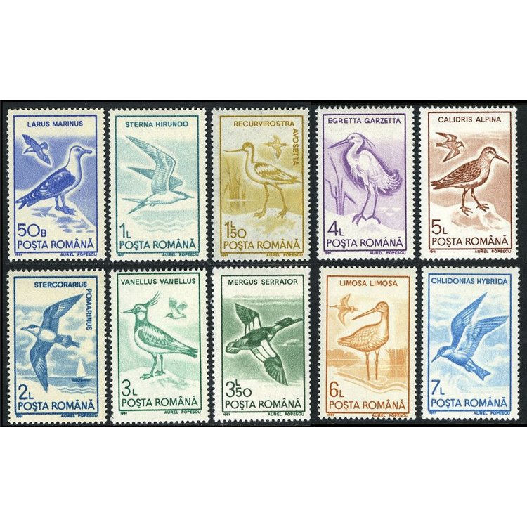 ROMANIA 1991 Fauna, birds 10v MNH**