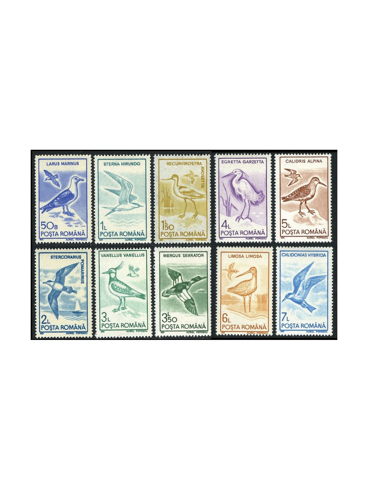 ROMANIA 1991 Fauna, birds 10v MNH**