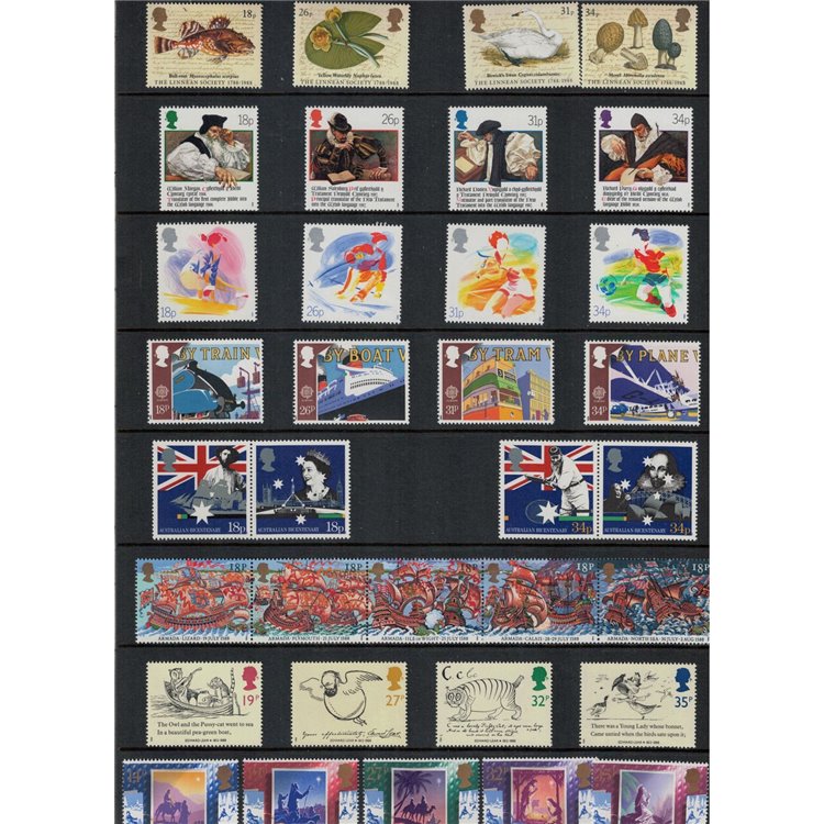GRAN BRETAGNA 1988 Annata completa 34v MNH**